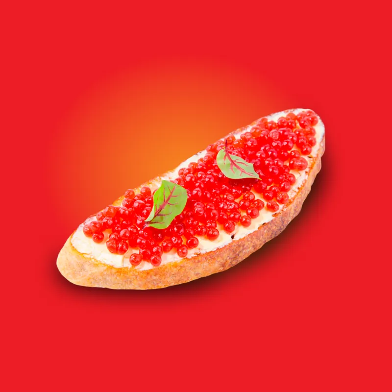 Тост с красной икрой